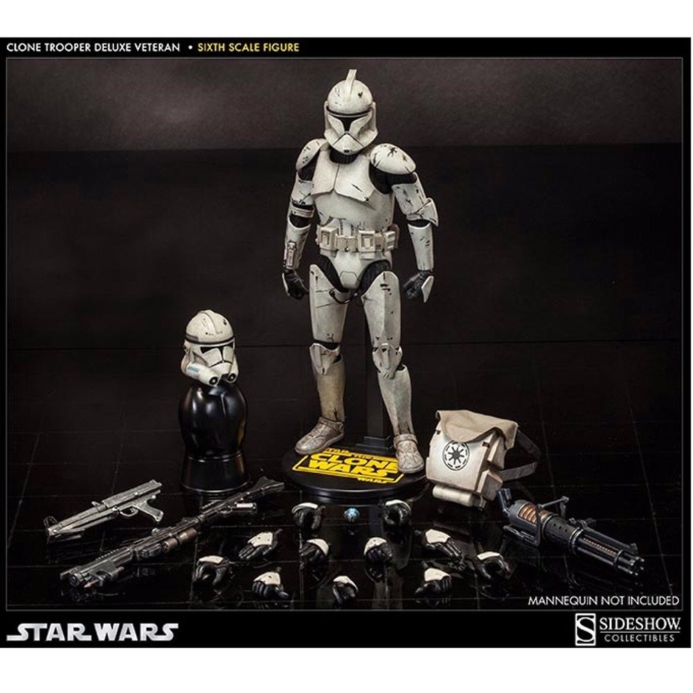 STAR WARS Clone Trooper Deluxe 12-Inch Action Figure - Premium Collectible Sideshow Toy with Shiny Armor | Perfect for Display, Gifts & Star Wars Fans Collection
