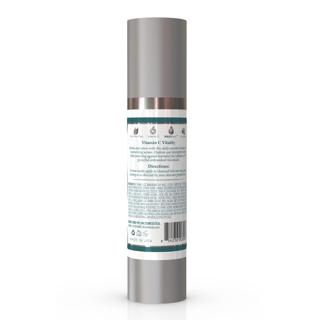 Lira Clinical BIO Hydra C Serum - Vitamin C Face Serum for Anti-Aging with Plant Stem Cells & Antioxidants - Hydrating Facial Treatment for Dry, Dehydrated & Sensitive Skin - 50ml | Brightening, Wrinkle Reduction & Daily Skincare Routine