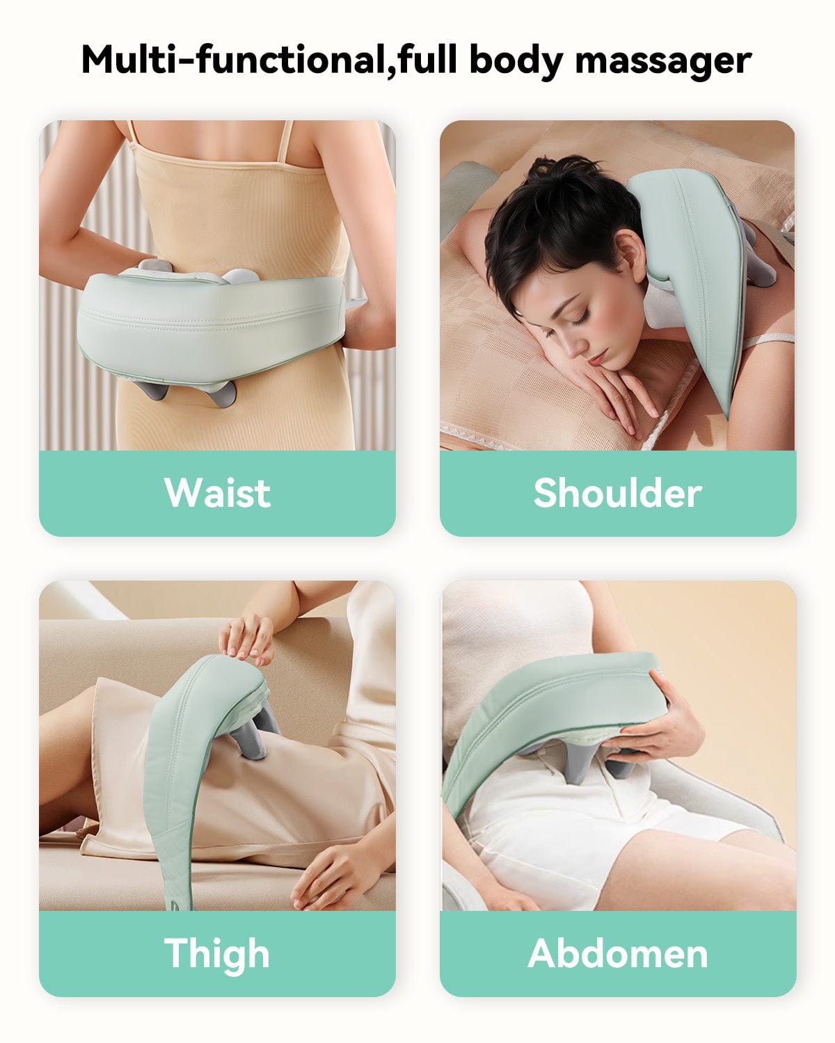 Snailax Cordless 4D Deep Tissue Kneading Neck Shoulder Massager with Heat - Shiatsu Back Massager Pillow for Neck, Shoulder Pain Relief - Perfect for Home, Office, and Car Use