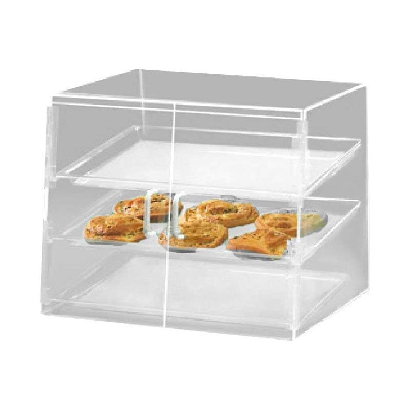 Cal Mil P241SS 3-Tier Clear Slant Front Display Case for Retail Stores, Bakeries & Boutiques - Perfect for Showcasing Pastries, Jewelry & Merchandise