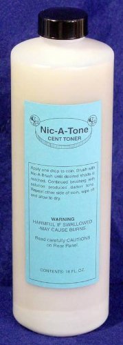 Nic-A-Tone 16 oz Metal Darkening Solution for Cleaning & Restoring Copper Coins | Perfect for Coin Collectors, Jewelry Making & Antique Restoration