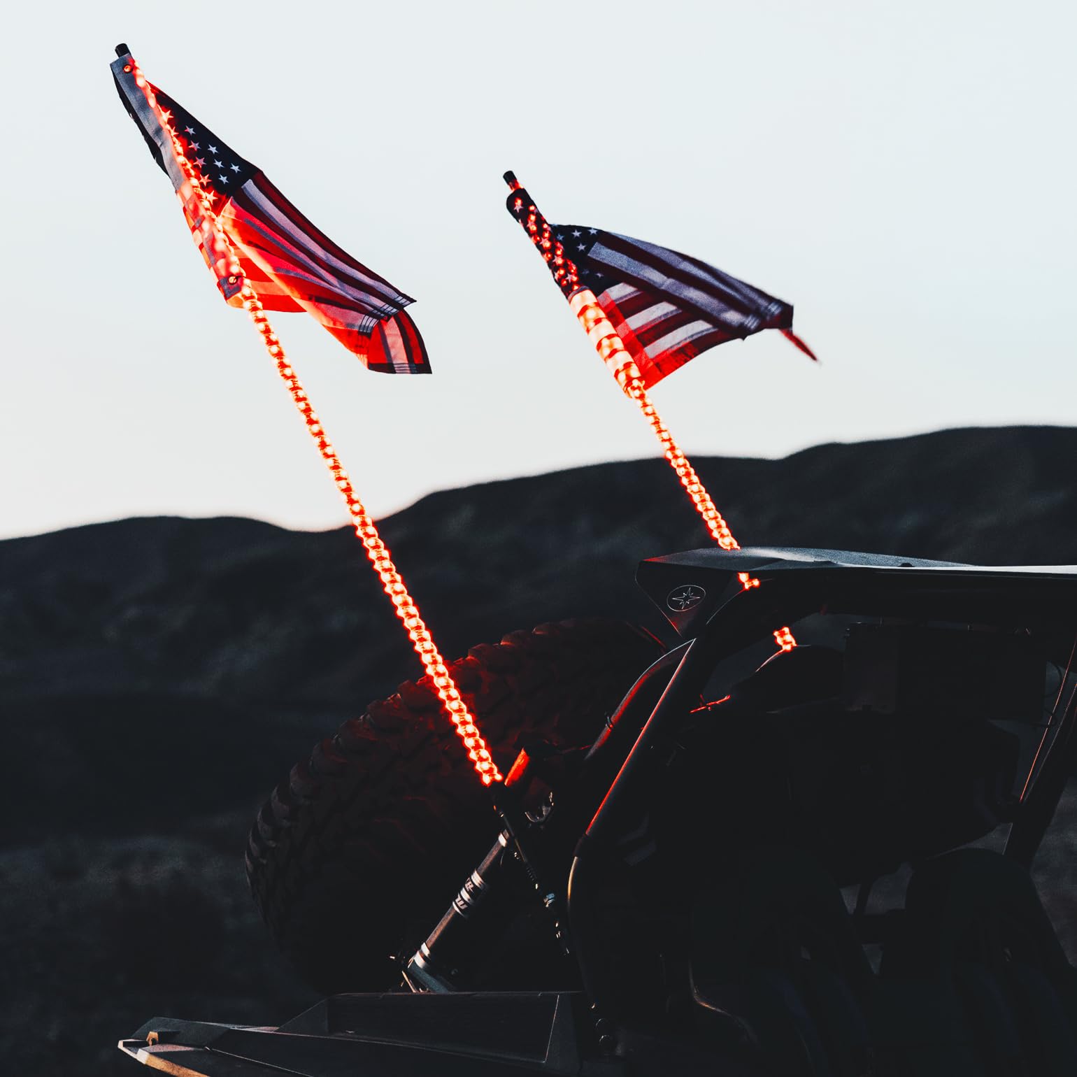 KEMIMOTO 2pc 3ft Spiral Whip Lights for UTV ATV - LED Offroad Whip Lights with RF Remote Control for Polaris RZR, Can-Am Maverick X3, Sportsman - Perfect for Night Riding, Offroad Adventures & Boat Parties