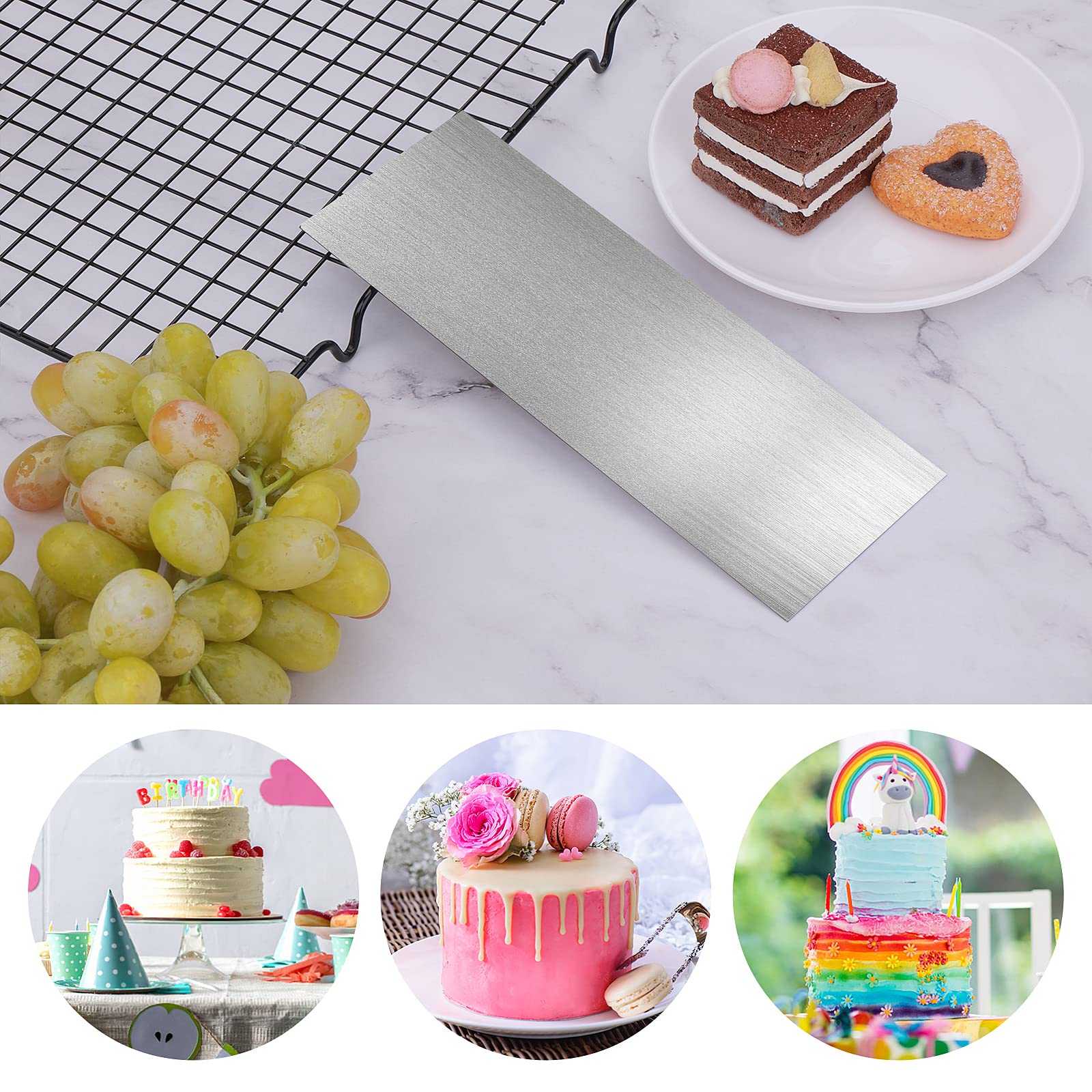 Abeillo 22cm Stainless Steel Cake Scraper for Buttercream & Icing - Professional Baking Tool for Smooth Cake Decorating, Perfect for Wedding Cakes & Birthday Cakes