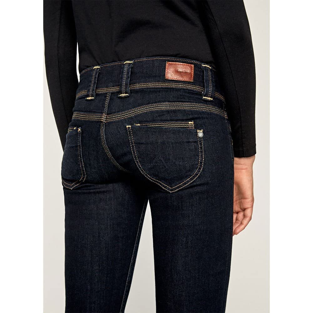 Pepe Jeans Venus Women's Straight Blue Jeans - Size EU 42/44 (US 33/34) - Comfortable Stretch Denim Pants for Casual Wear & Everyday Outfits