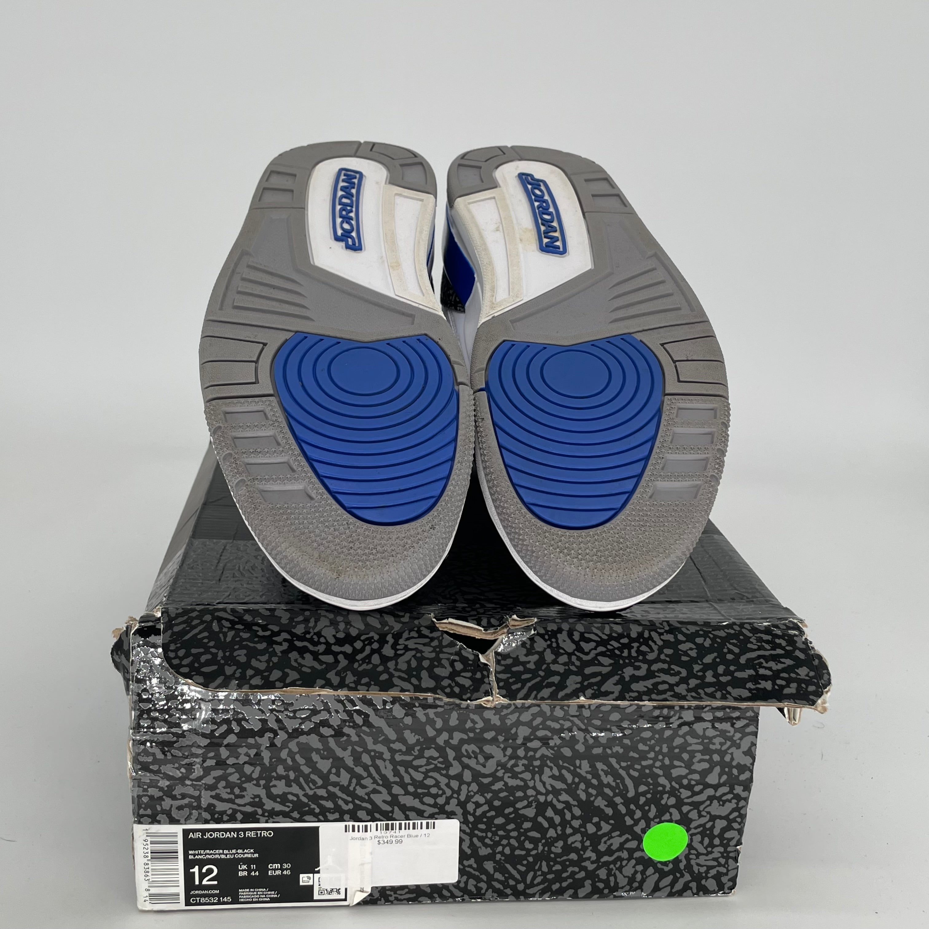 Original Title: AIR JORDAN 3 RACER BLUE SIZE 12 CT8532 145   Optimized Title: **Air Jordan 3 Retro Racer Blue Men's Basketball Shoes Size 12 - CT8532-145 | Stylish Sneakers for Casual Wear, Sports & Street Fashion**