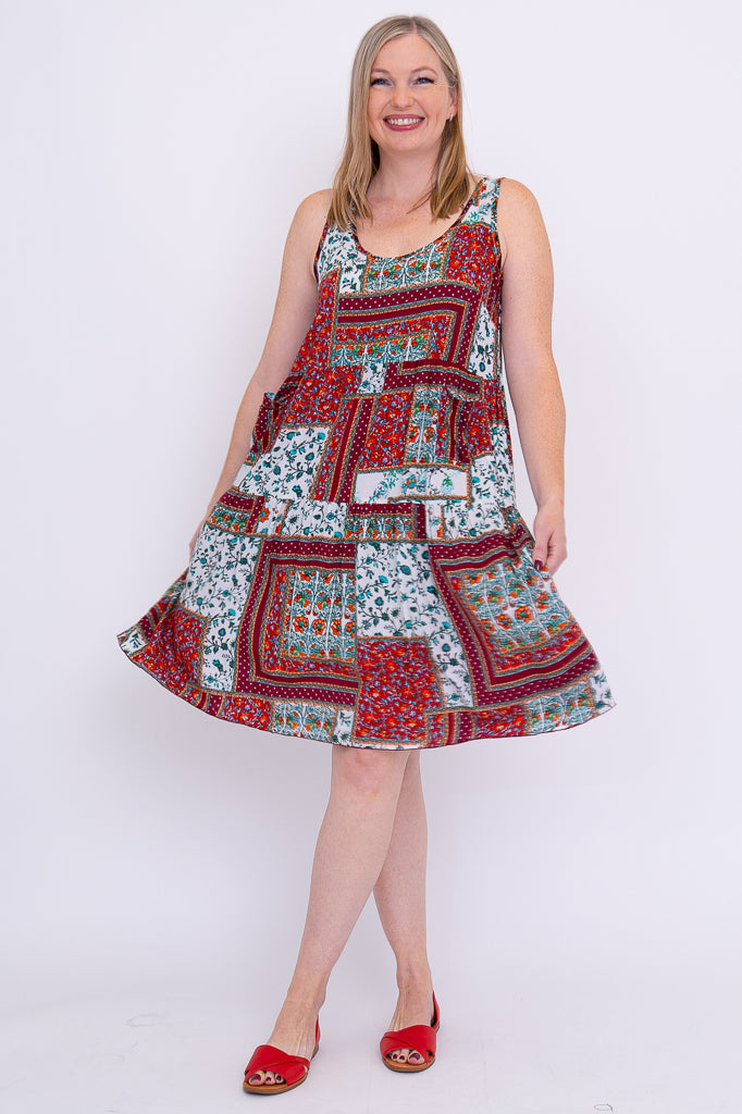 Kayana Women's Floral Print Summer Dress - Elegant Teal Blue A-Line Dress for Casual Wear, Beach Vacation & Party Outfits