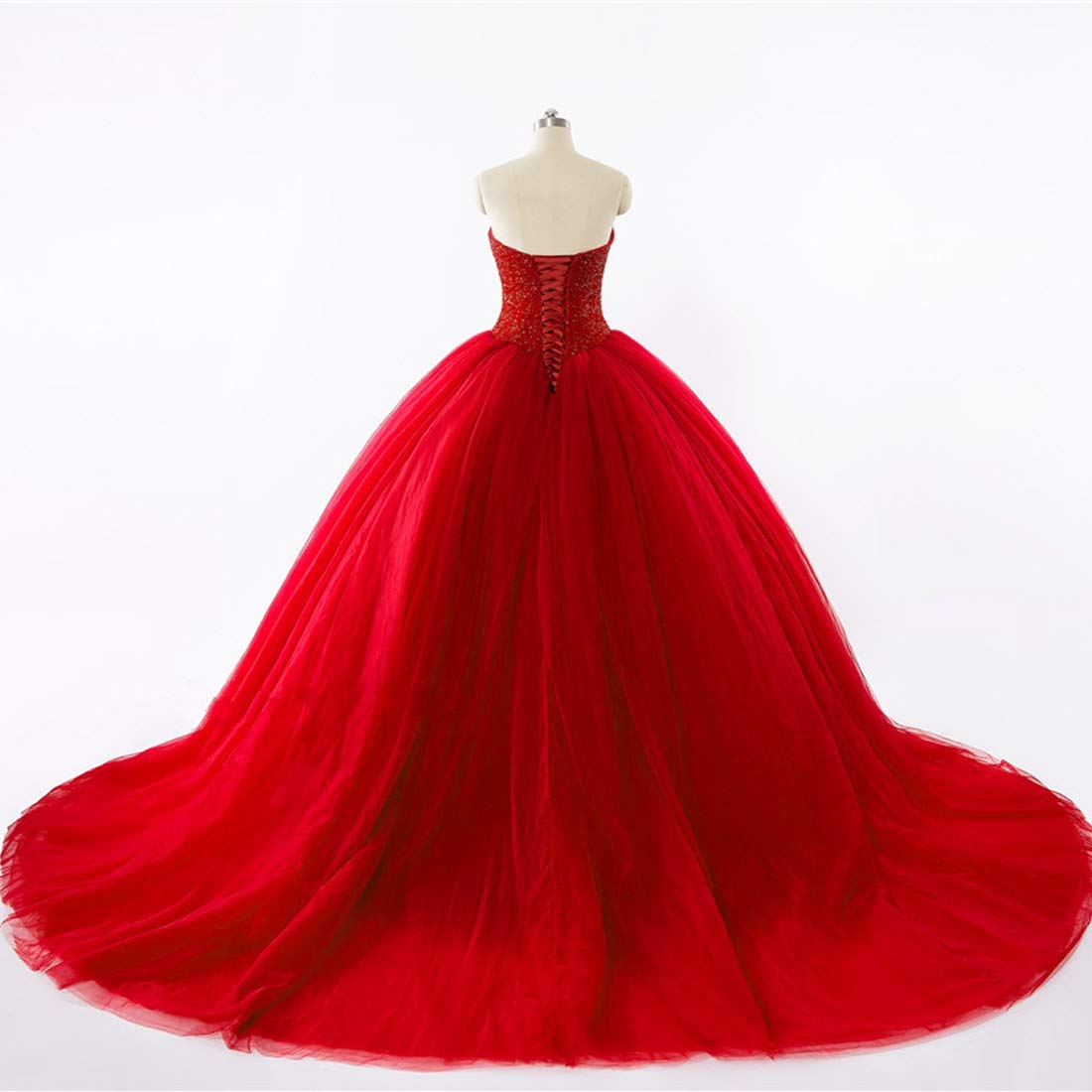 Elegant Beaded Sweetheart Neckline Ball Gown Long Formal Evening Dress for Women | Prom, Wedding, Gala & Special Occasions
