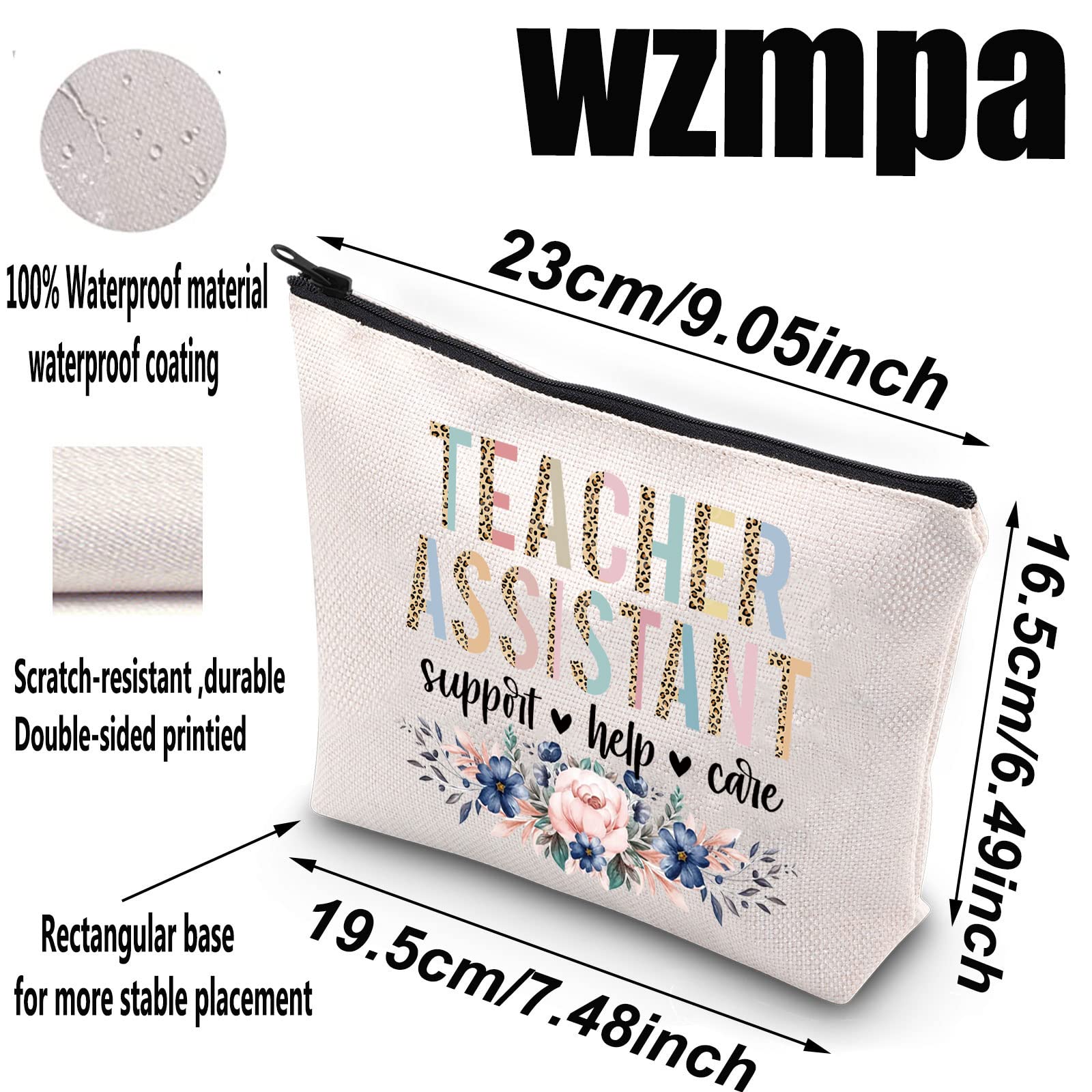 Floral Makeup Bag for Teachers - Appreciation Gift & Teaching Assistant Support - Perfect for School & Travel