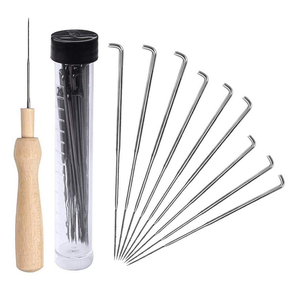 30Pcs Felting Needles Kit with Wooden Handle & Storage Bottle - Professional Wool Felt Tools for DIY Craft, Animal Toys Making - Perfect for Needle Felting, Fiber Art & Handmade Projects