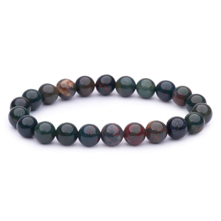 4mm Bloodstone Stretch Bead Bracelet for Women - Healing Crystal Jewelry for Stress Relief & Energy Balance | Perfect for Meditation, Yoga & Everyday Wear