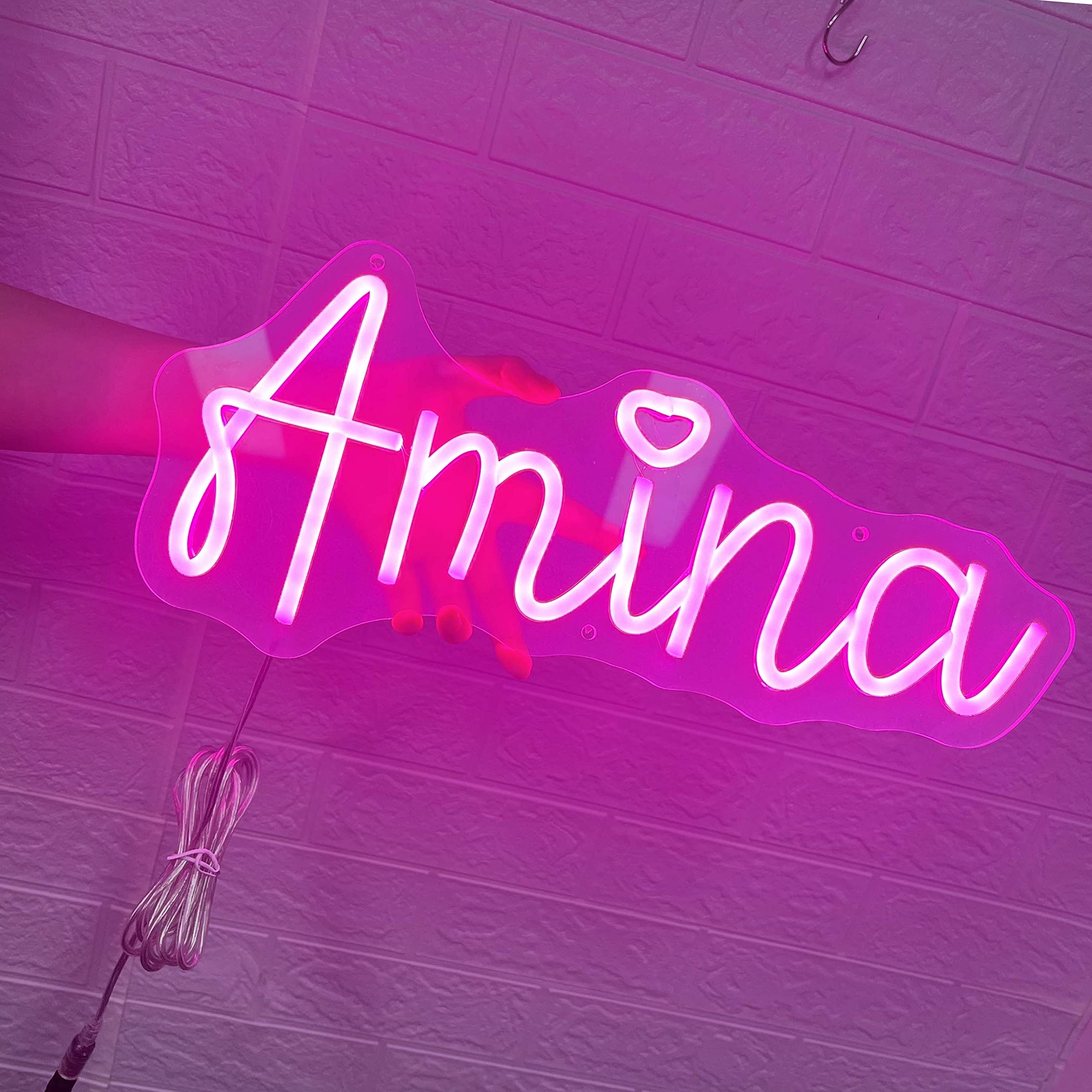 Custom Neon Signs for Wall Decor - Personalized Large Pink LED Neon Light Signs for Bedroom, Wedding, Birthday Party - Perfect Gift for Women & Home Decor