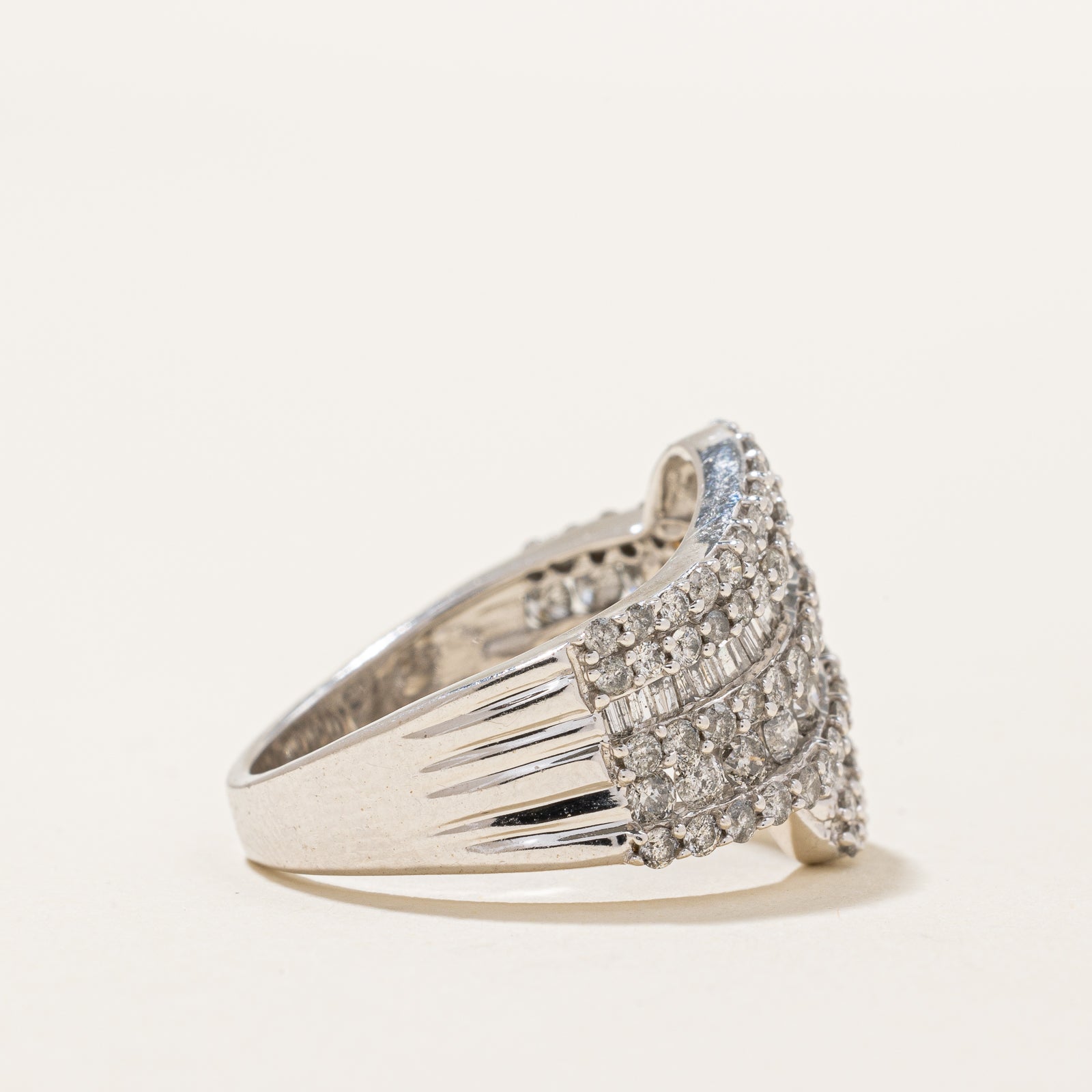 1.85ctw Diamond Waterfall Ring for Women - Size 7.25 | Elegant Wedding, Anniversary & Engagement Jewelry Gift