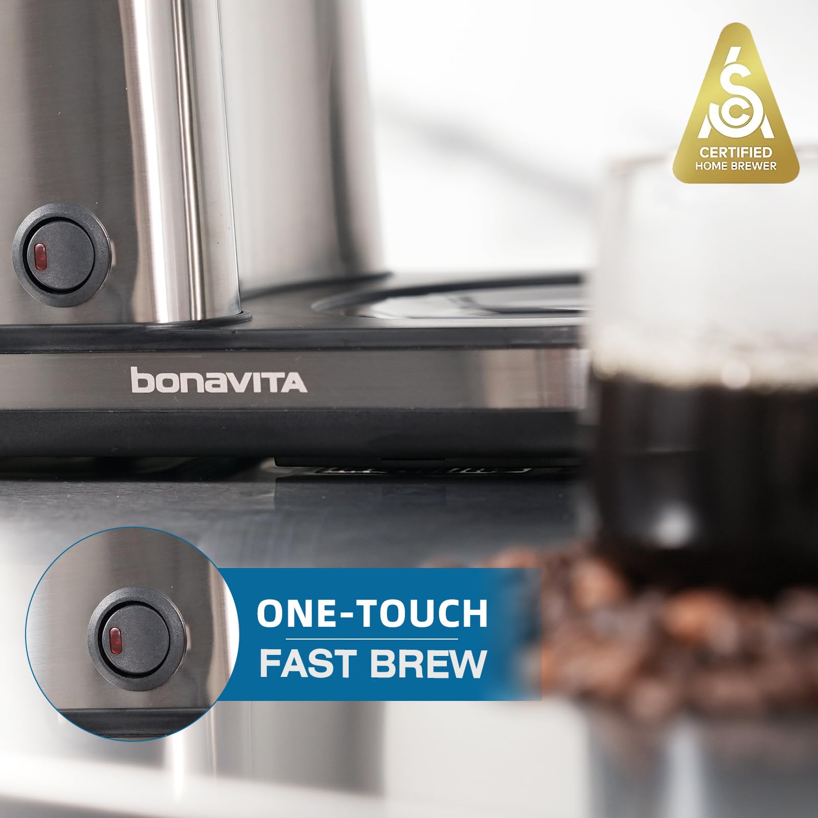 Bonavita BV1500TS 5 Cup Drip Coffee Maker - One-Touch Pour Over, Auto Pause Brewing, SCA Certified with Stainless Steel Thermal Carafe - Perfect for Home, Office & Small Kitchens - Dishwasher Safe Coffee Machine