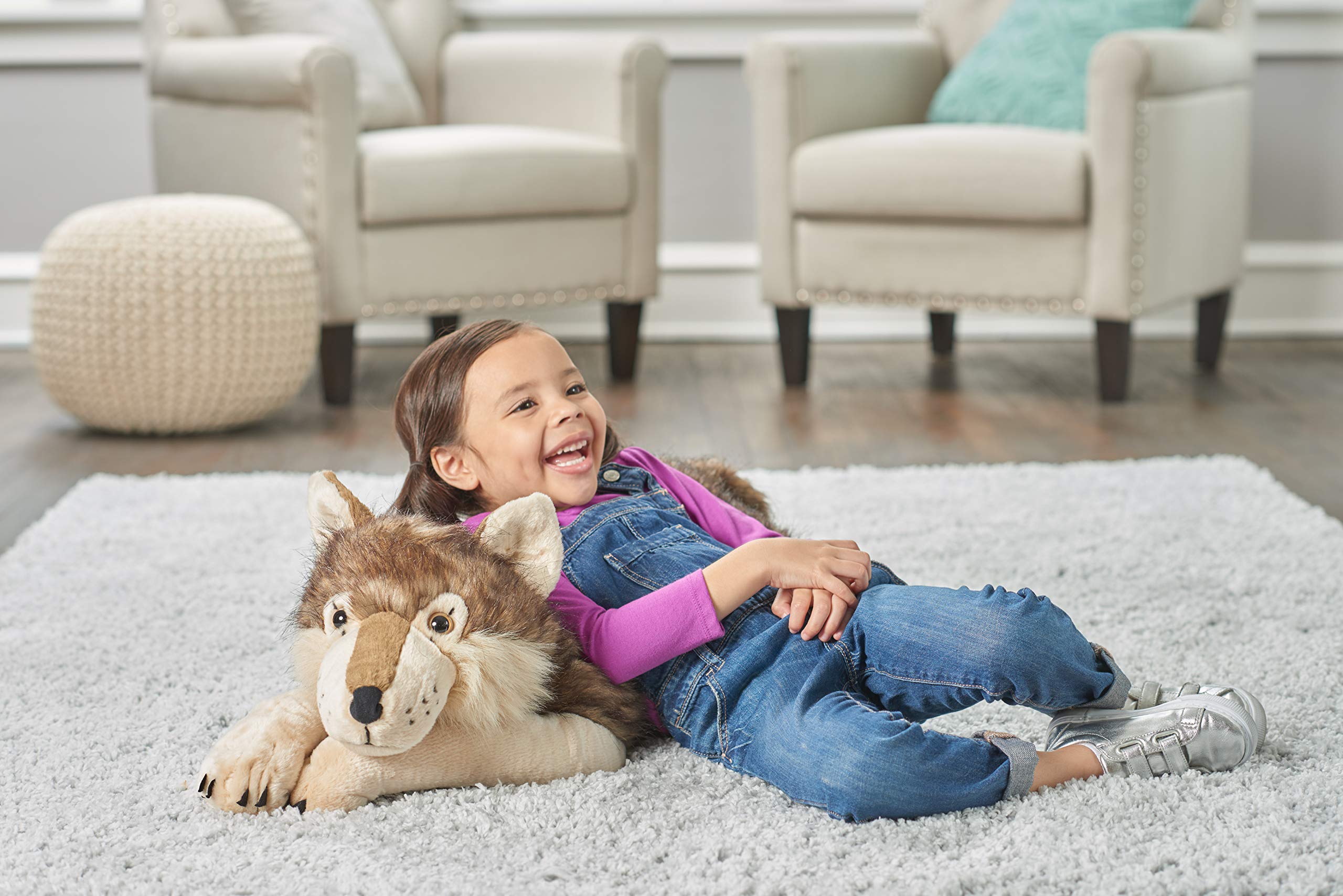 Wild Republic Jumbo Wolf Plush Stuffed Animal - 30 Inch Giant Soft Toy for Kids | Cuddly Gift for Birthdays, Nursery Decor & Wildlife Lovers