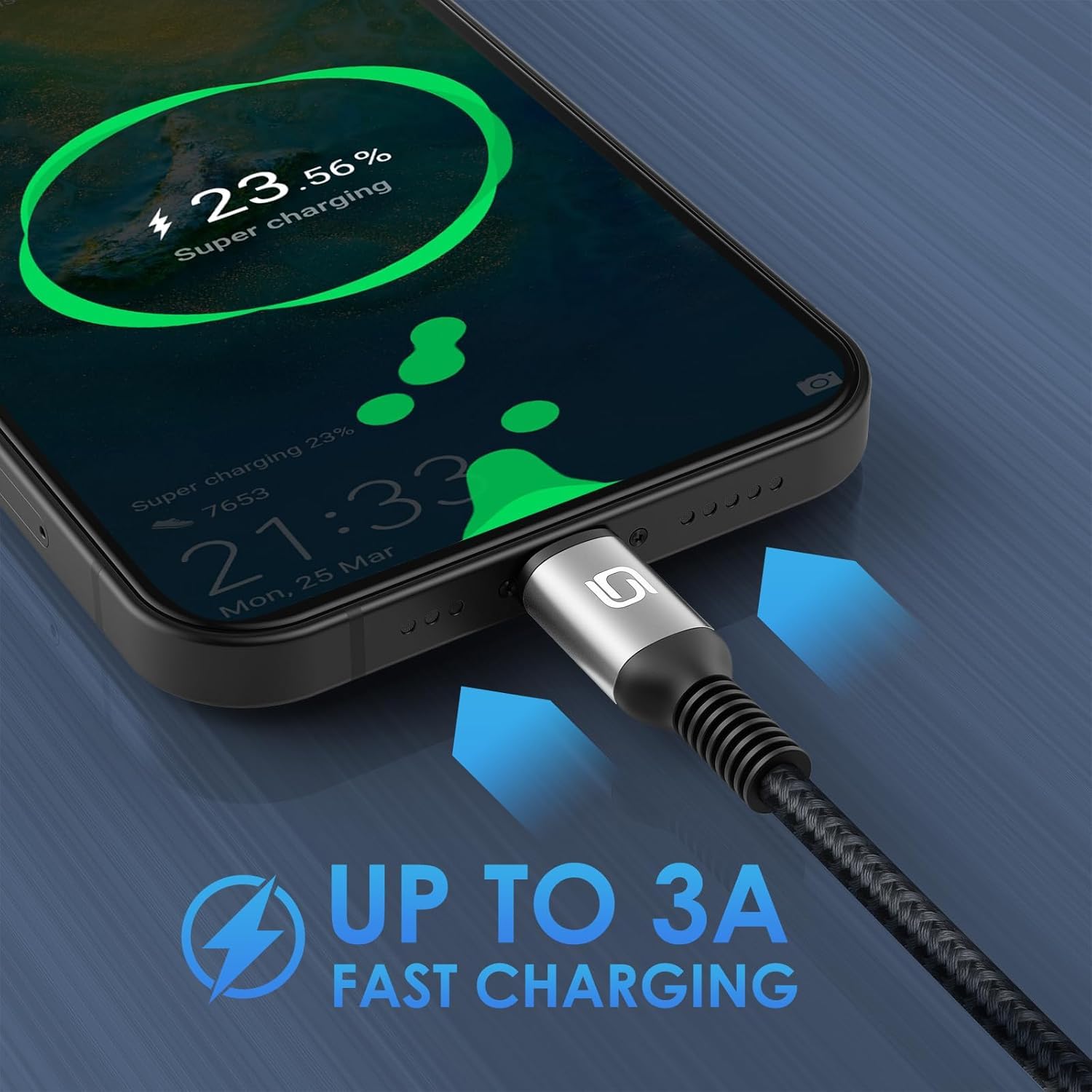 MFi Certified USB C to Lightning Cable 6FT 3Pack - Fast Charging Braided Cord for iPhone 14 13 12 11 Pro Max XR XS 8 Plus iPad AirPods - Durable Charger for Home Office Travel Car Charging