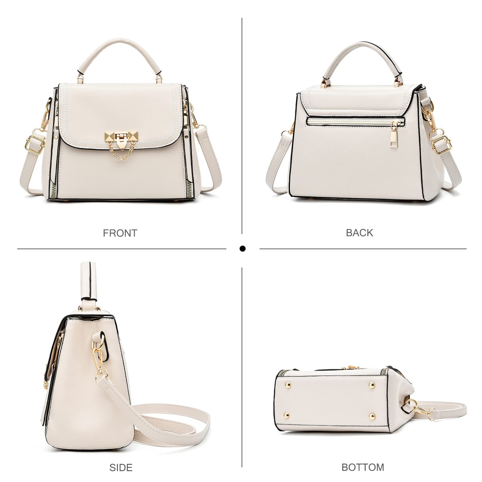 NICOLE & DORIS Women's Small Crossbody Bag - PU Leather Shoulder Purse with Top Handle - Fashionable Handbag for Daily Use, Work, Travel & Shopping