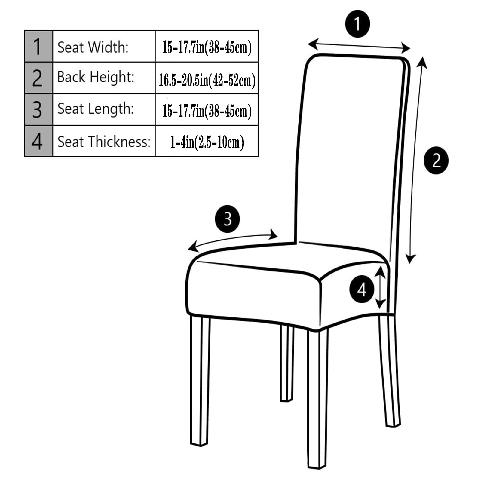 Stretch Jacquard Dining Chair Covers - Washable Knitted Fleece Slipcovers for High Chairs (Light Coffee, Set of 6) | Home, Office & Restaurant Seat Protectors