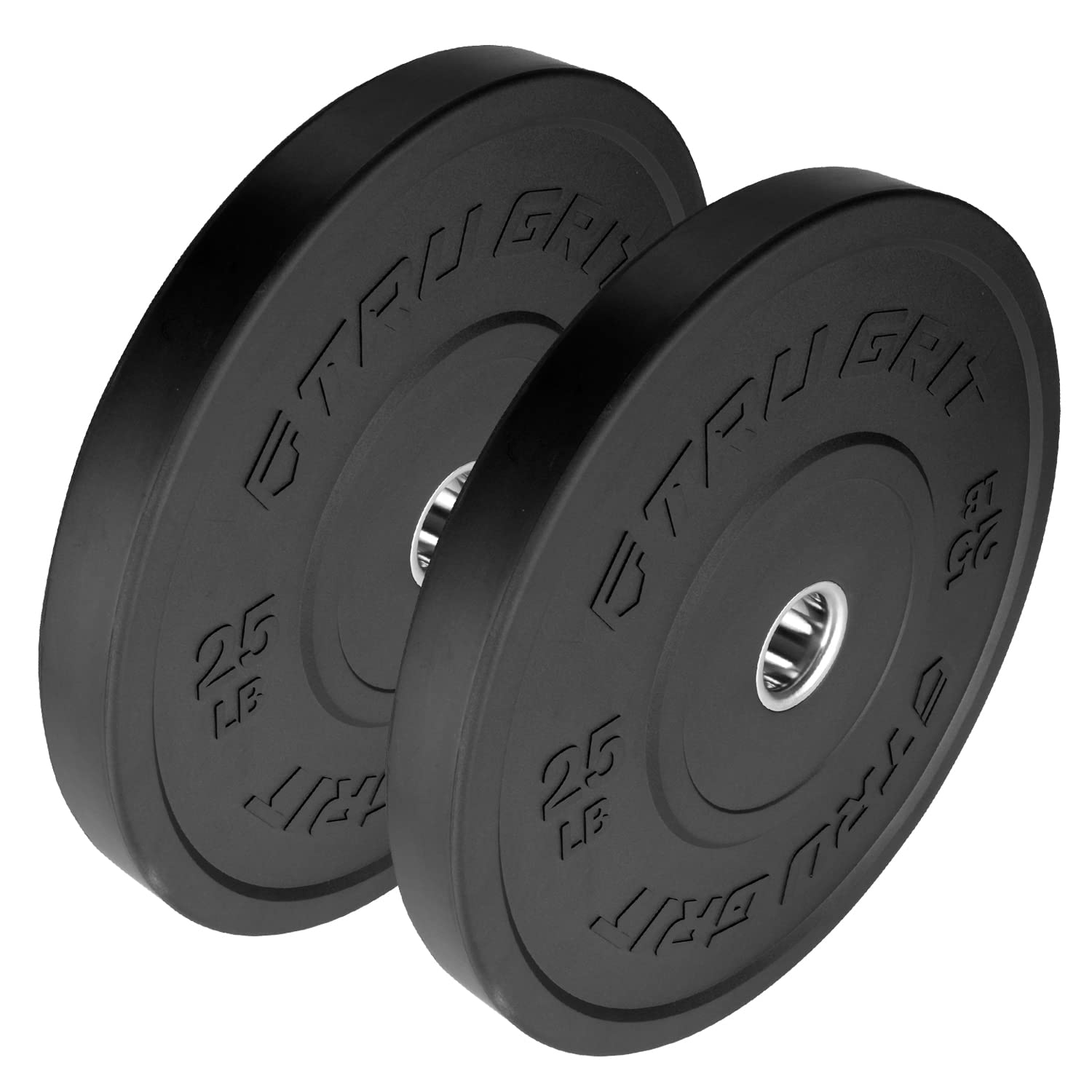 Tru Grit Fitness Elite Bumper Plates - Premium Solid Virgin Rubber Olympic Weight Plates with 2