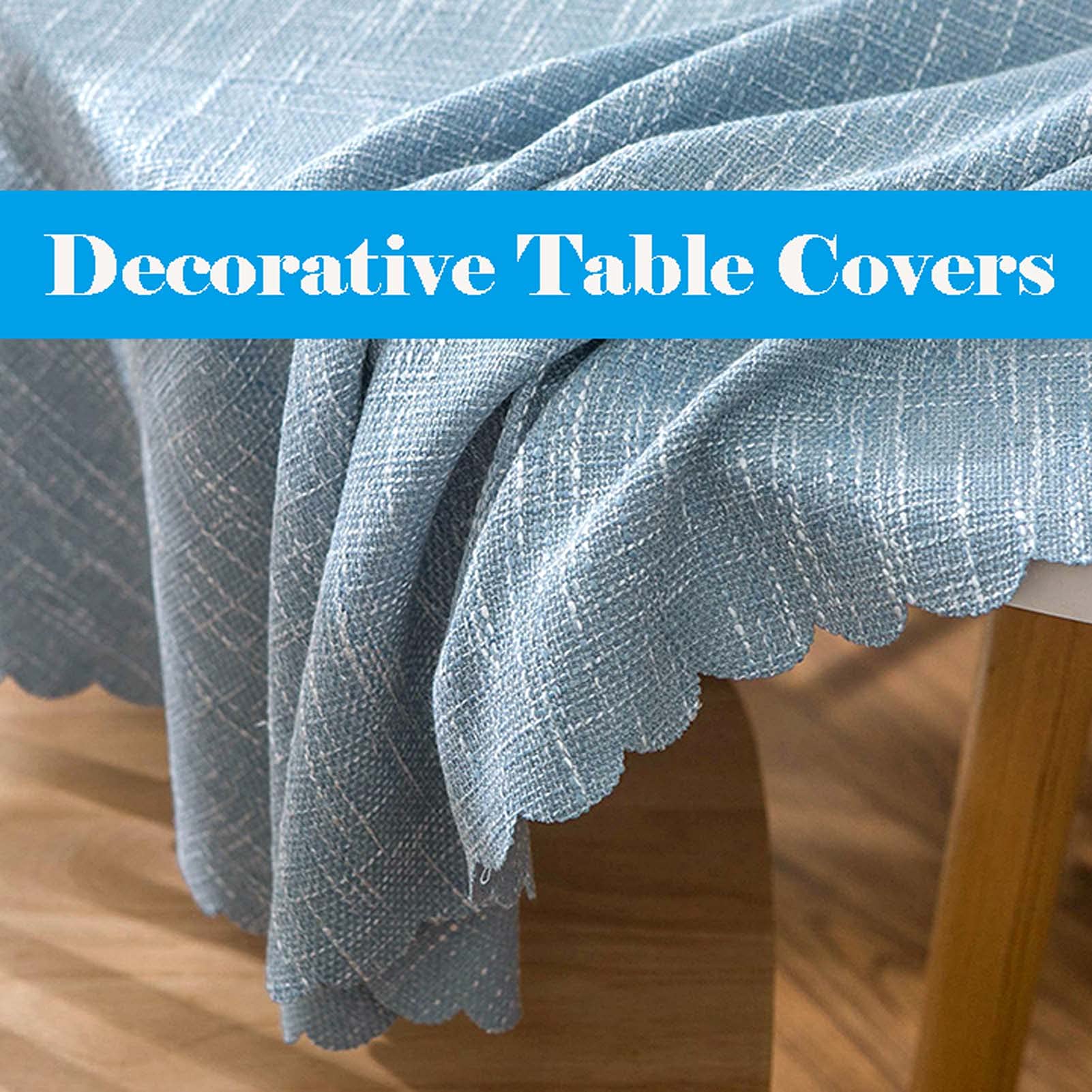 Premium 118-Inch Round Tablecloth - Heavyweight Cotton Linen Blend, Wrinkle & Dust Resistant - Thick Durable Table Cover for Indoor/Outdoor Use - Perfect for Dining Rooms, Patios, Weddings & Events