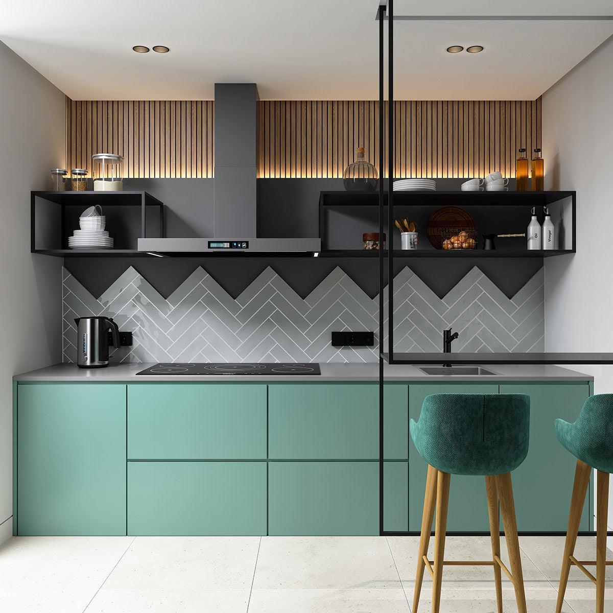 Dark Grey Metro Subway Tile 68x280 - Matte Ceramic Wall Tile for Kitchen Backsplash, Bathroom & Shower Renovation