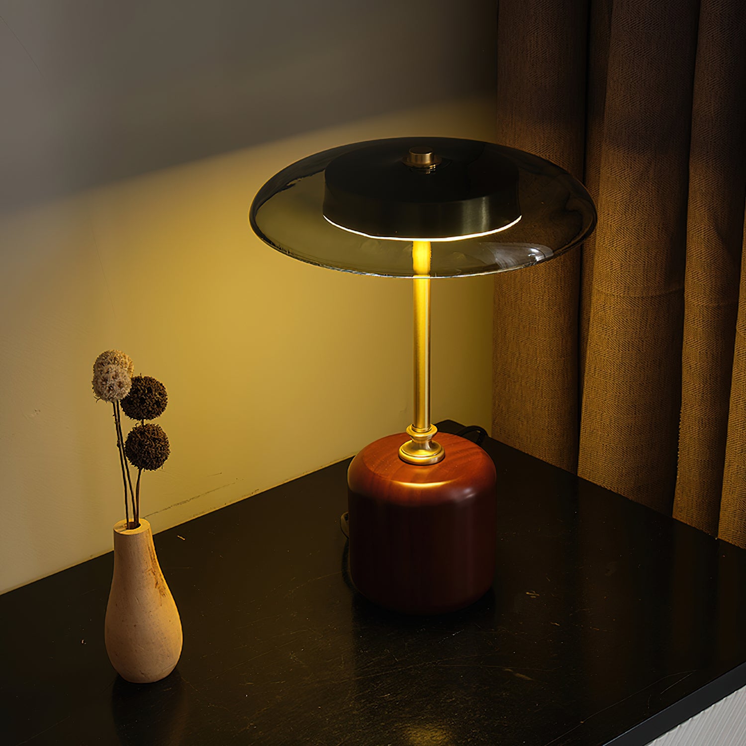 Alaula Modern LED Table Lamp with USB Port - Adjustable Brightness for Bedroom, Living Room & Office Desk Lighting