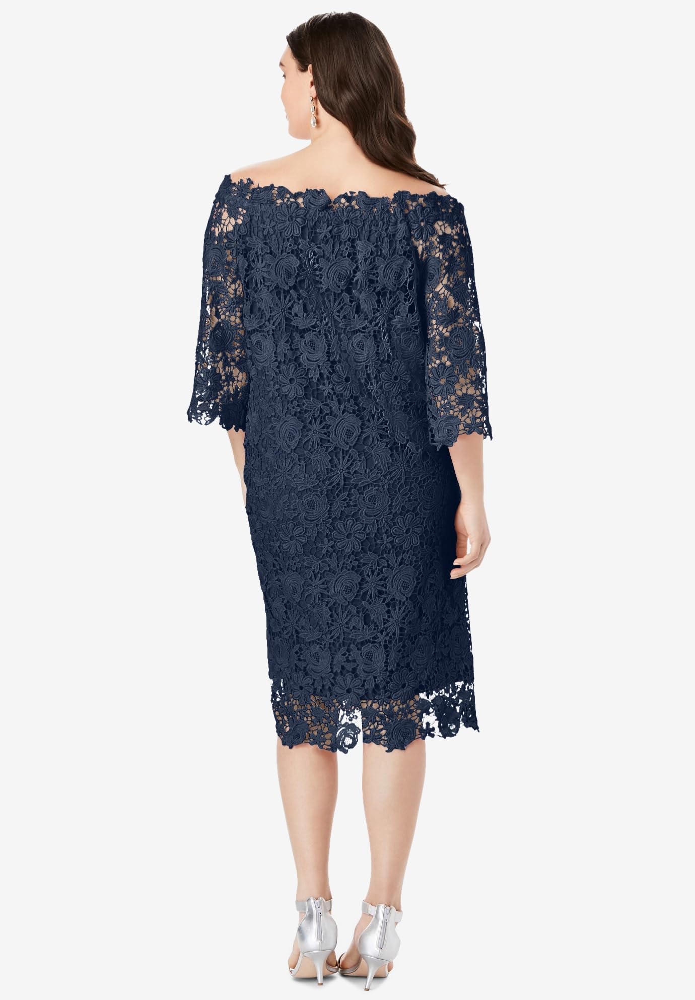 Romantic Plus Size Off Shoulder Lace Dress for Women - Elegant Formal & Party Wear for Weddings, Date Nights & Special Occasions