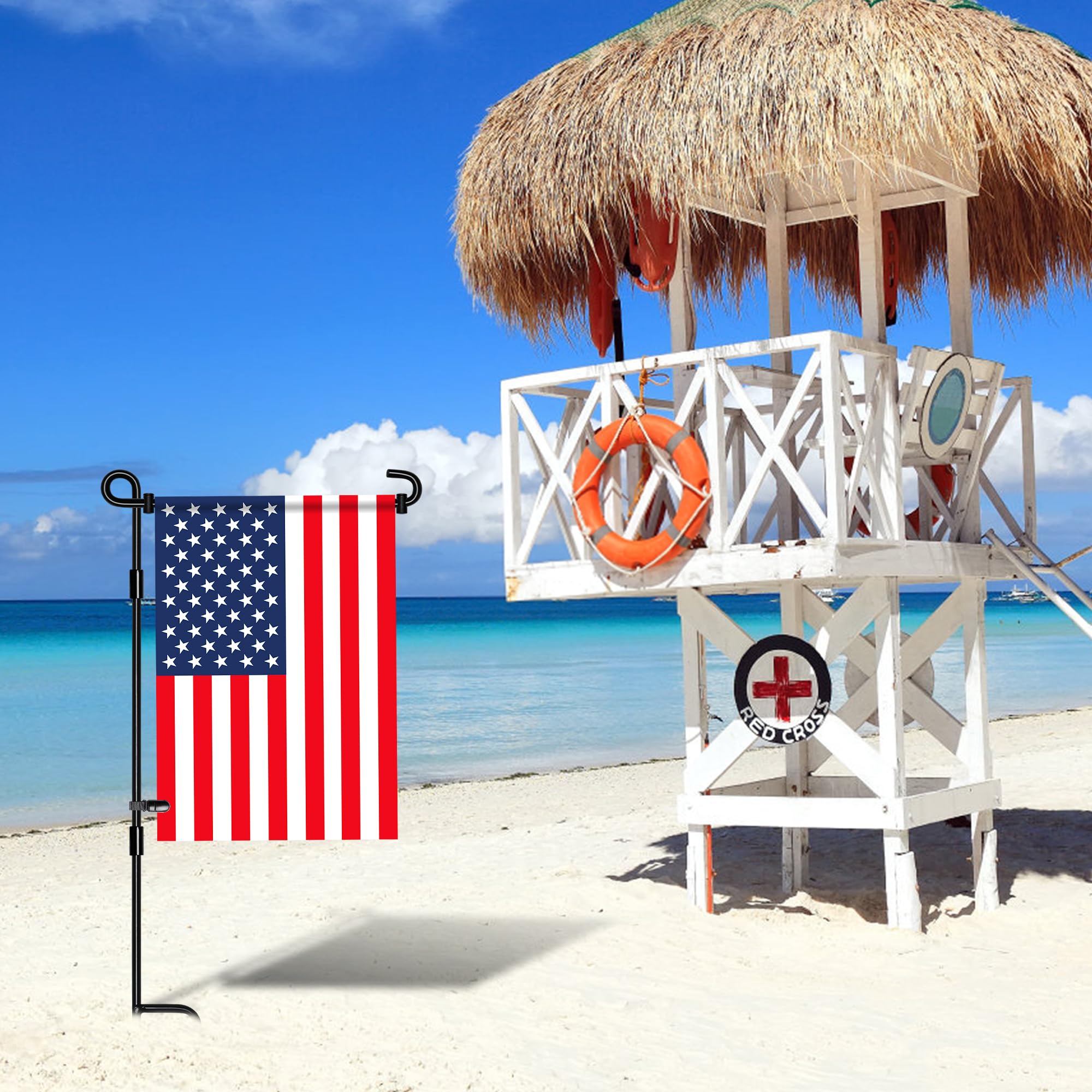 Premium Garden Flag Stands & Holders - Heavy Duty Yard Flag Pole for 12.5