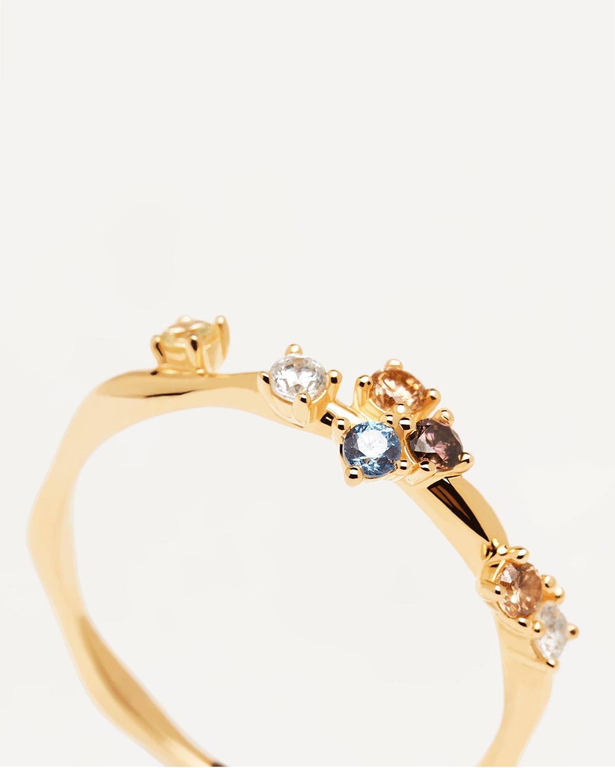 GRID Five Gold Ring - Elegant Stackable Rings for Women - Perfect for Everyday Wear, Layering & Special Occasions