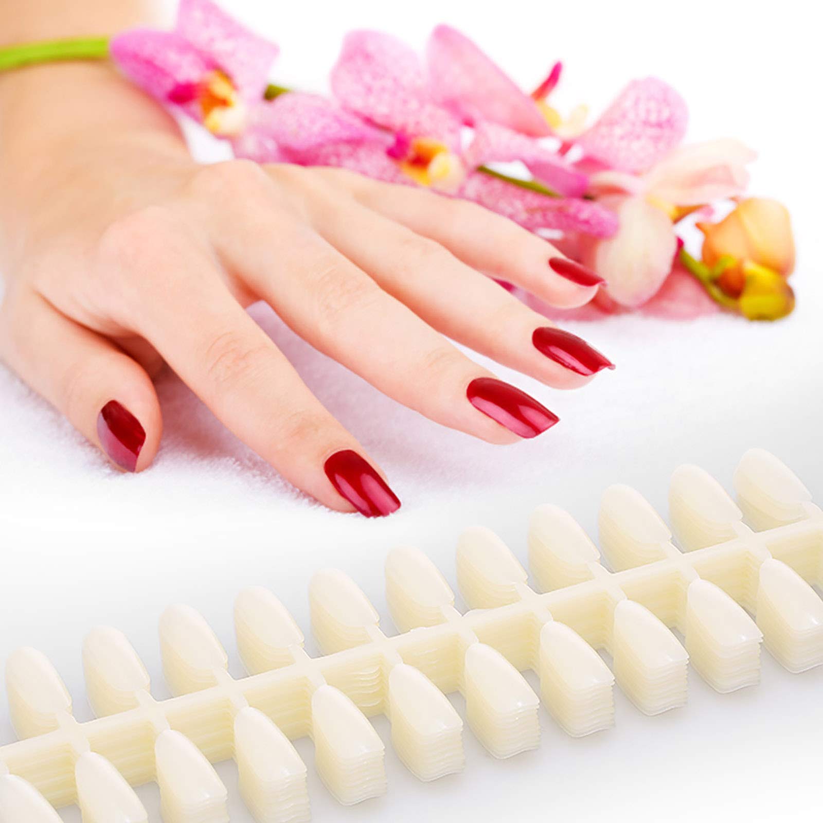 240Pcs Oval False Nails - Salon Quality Fake Nails for DIY Nail Art | Long Lasting Acrylic Nails for Women, Perfect for Parties, Weddings & Special Occasions
