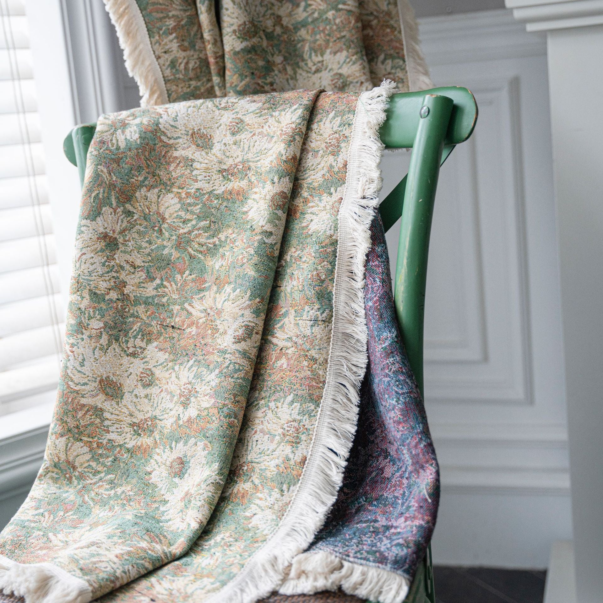Jocelyn Green Floral Blackout Curtains for Bedroom - Custom Room Darkening Window Drapes for Better Sleep & Privacy