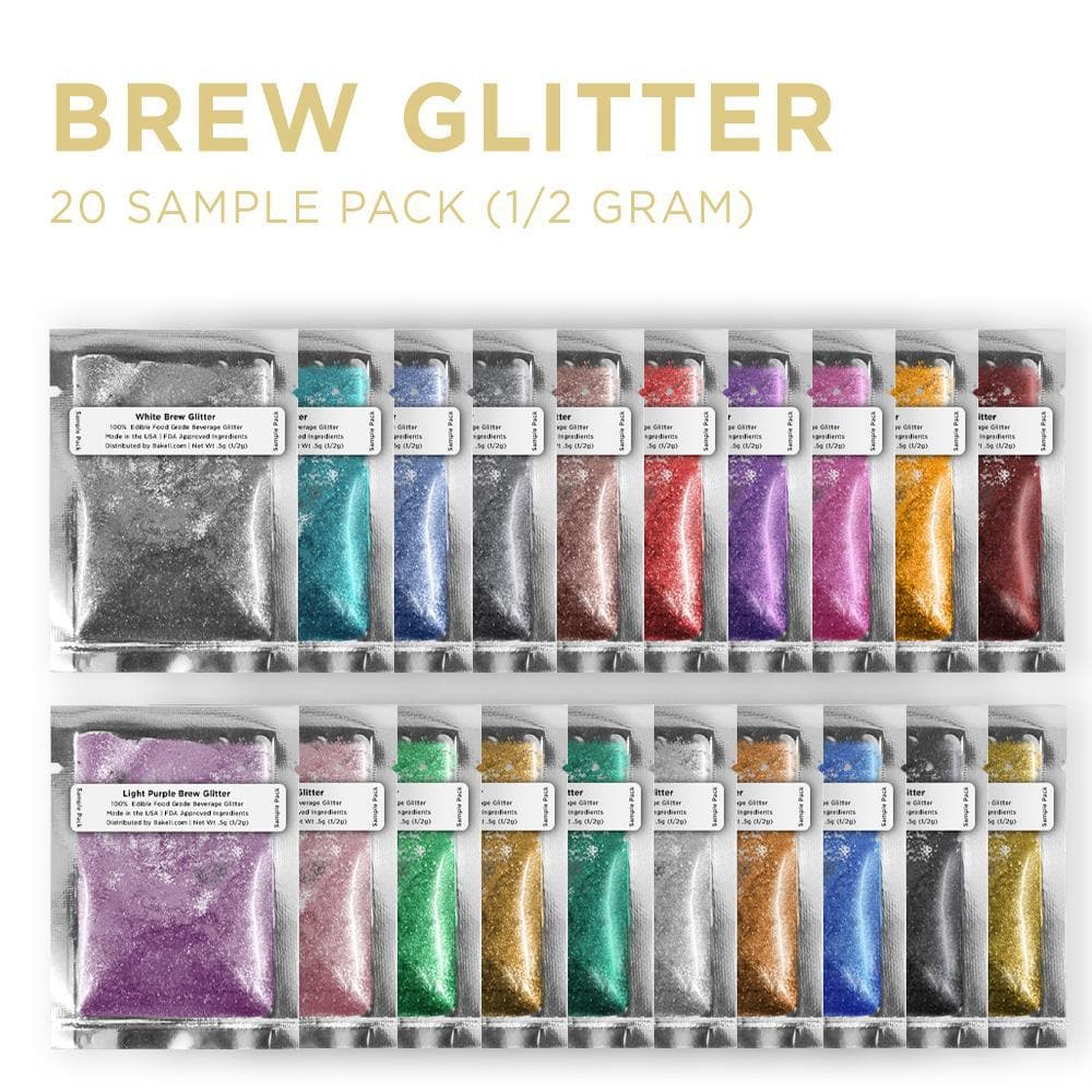 Brew Glitter® Sample Pack Set - 20 Random Colors Glitter for Crafts, DIY, Nail Art, and Resin Projects - Perfect for Scrapbooking, Card Making, and Home Decor