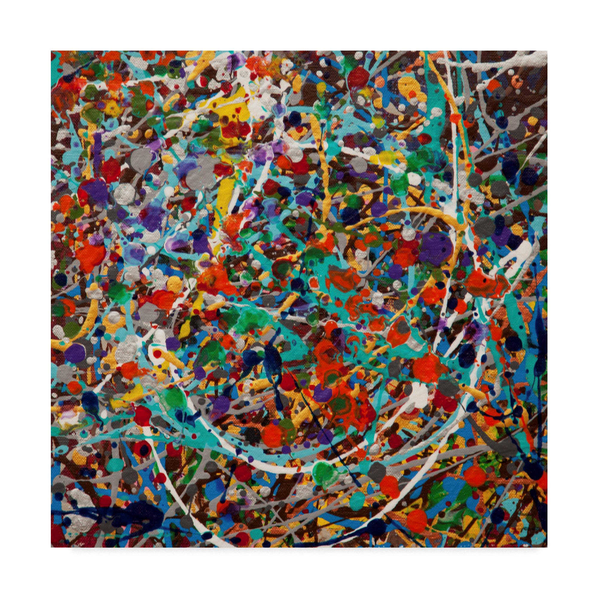 Spin Stripes by Hilary Winfield - 18x18 Inch Abstract Wall Art Canvas - Perfect for Living Room, Bedroom & Office Decor
