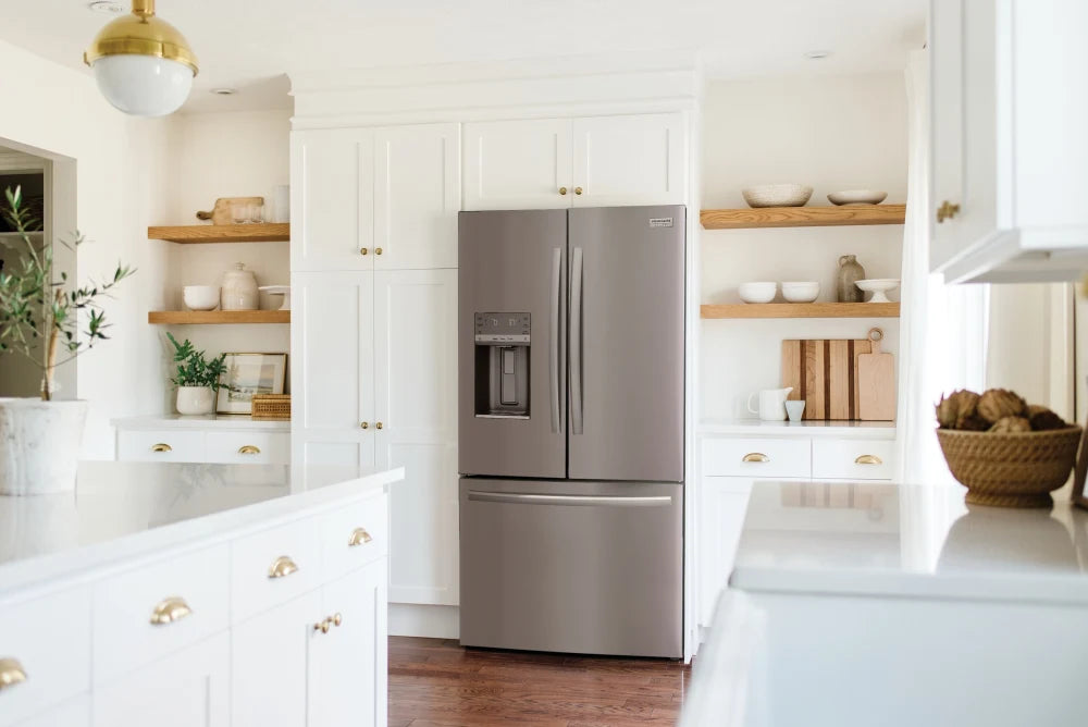 Frigidaire Gallery GRFC2353AF 22.6 Cu. Ft. Counter Depth French Door Refrigerator - Stainless Steel Smart Fridge with Spacious Interior for Modern Kitchen & Open Floor Plan Homes