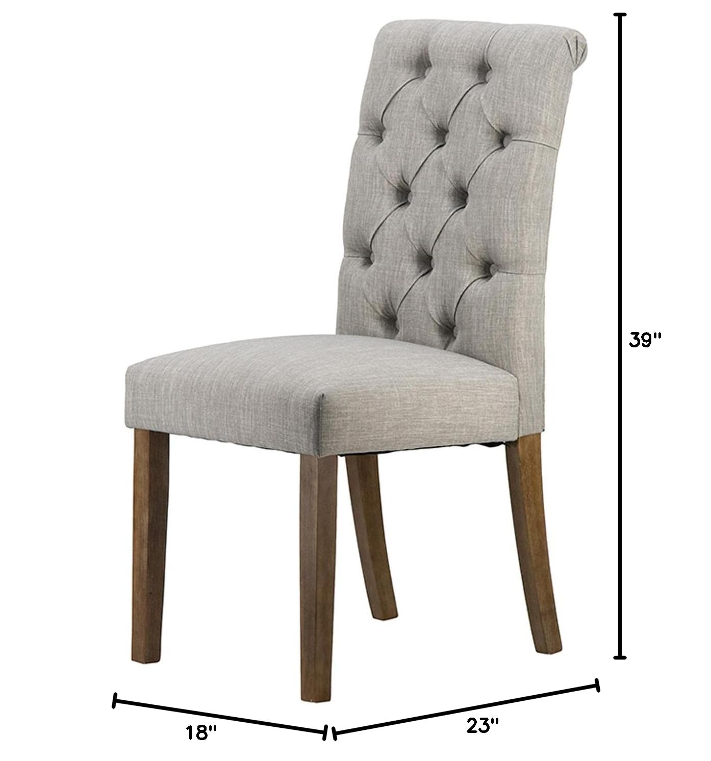 A & B Home 39 Inch Height Wooden Smoke Gray Armless Dining Chair - Modern Kitchen & Dining Room Furniture for Home, Restaurant, and Office Use