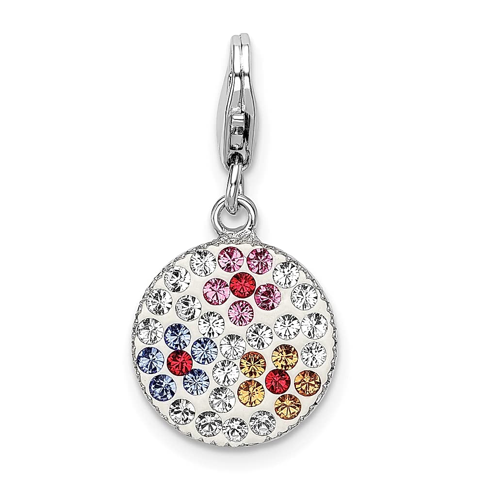 925 Sterling Silver Swarovski Crystal Floral Pendant Necklace for Women - Pink, Red, Blue, White & Yellow Flower Charm with Lobster Clasp | Gardening Jewelry, Birthday Gift for Her, Mother's Day Present, Everyday Elegant Accessory