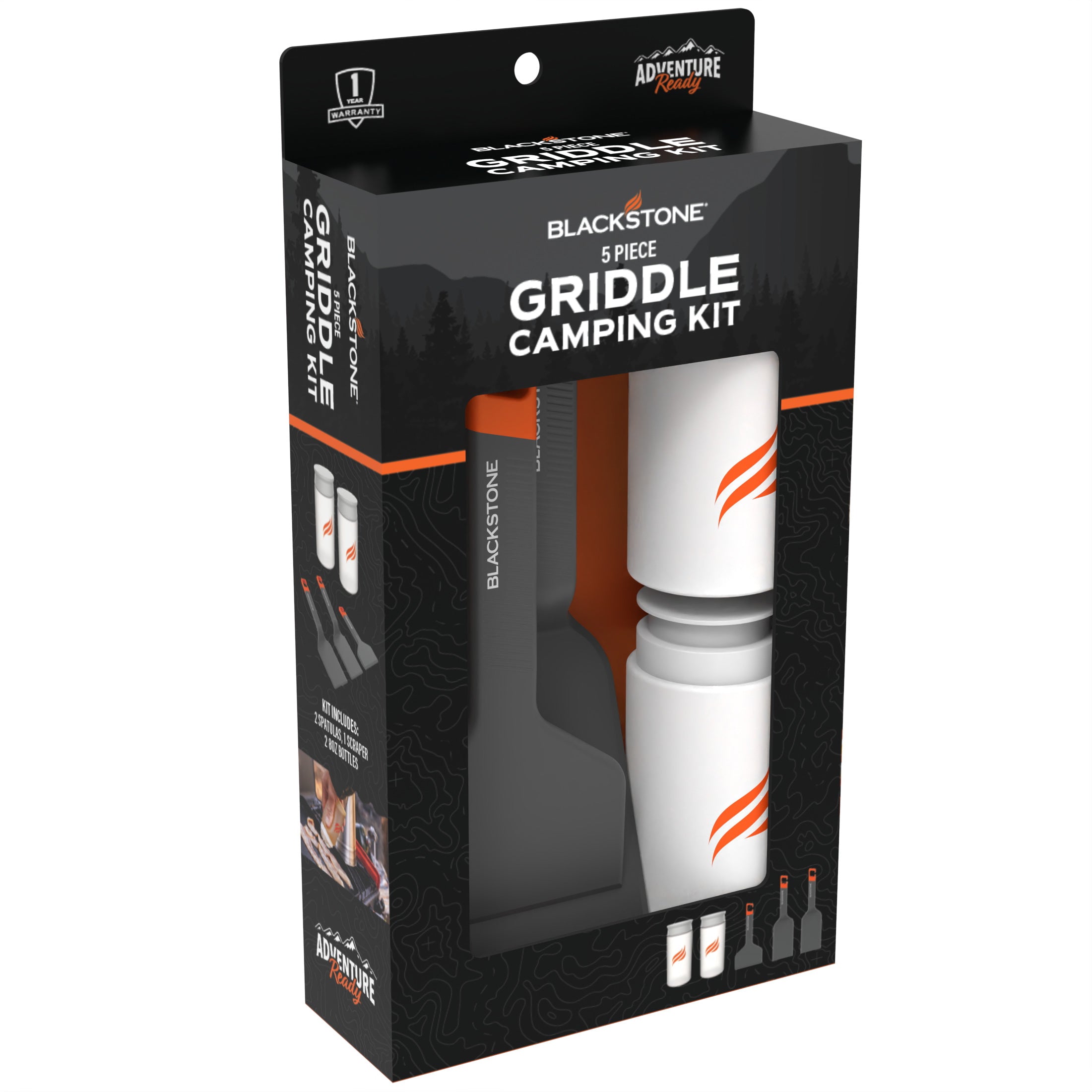 Adventure Ready 5-Piece Griddle Camping Kit - Premium Outdoor Cooking Set for Camping, Backpacking & Picnics - Perfect for Grilling, Frying & Cooking Meals in Nature