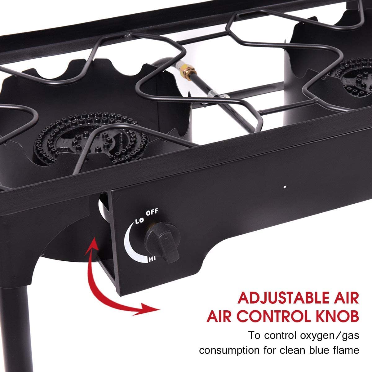 Renatone 150,000BTU Portable Propane Gas Stove - Dual Burner Outdoor Camping Stove with Detachable Legs | Perfect for Backpacking, Tailgating & Emergency Cooking
