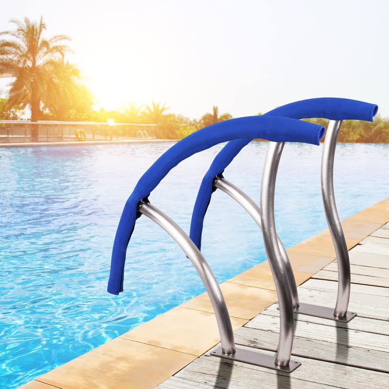 GARVEE 2-Pack 30x30 Inch Stainless Steel Pool Handrail - 304 Rustproof Swimming Pool Stair Rail with Blue Grip Cover, 250LBS Weight Capacity - Perfect for Inground Pools, Spa Steps, and Water Therapy Safety