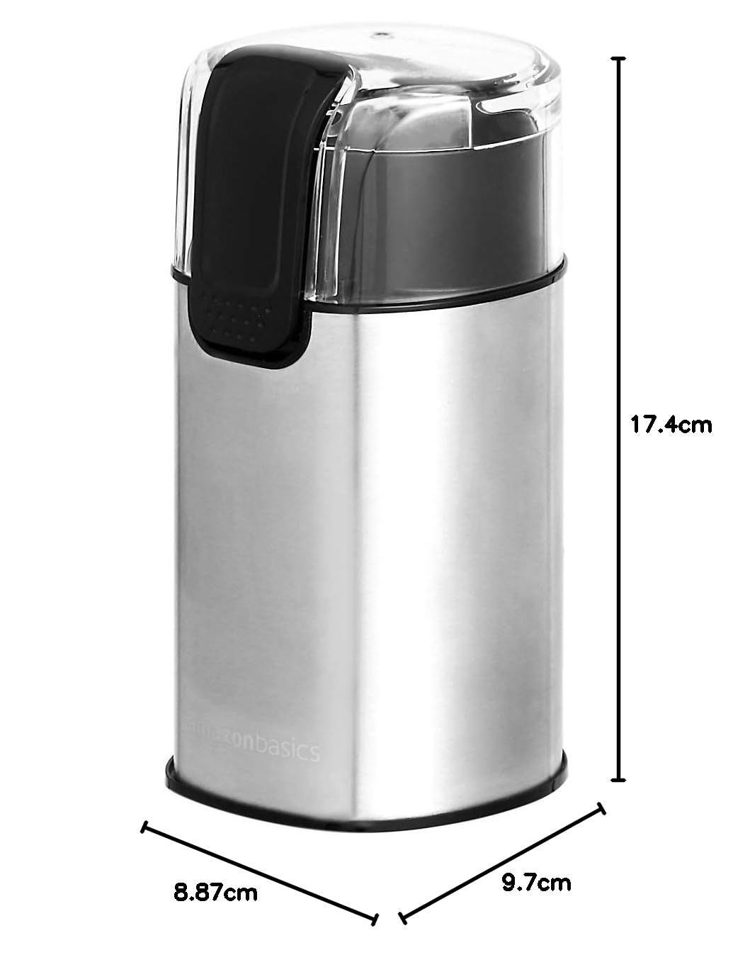 Amazon Basics Electric Coffee Grinder - Stainless Steel Blades, Compact & Powerful for Espresso, French Press, Drip Coffee - Perfect for Home, Office & Travel Use