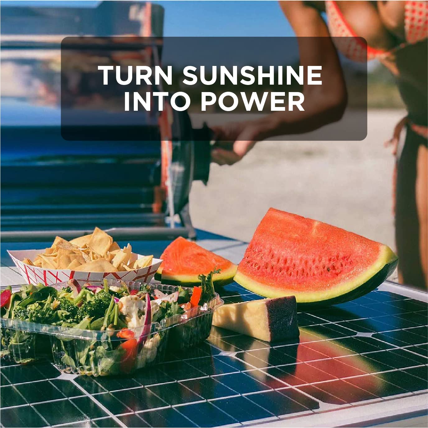 GOSUN 60W Portable Solar Folding Table - Outdoor Camping Kitchen Essential for Off-Grid Adventures | Perfect for Picnics, RV Trips & Backyard BBQs
