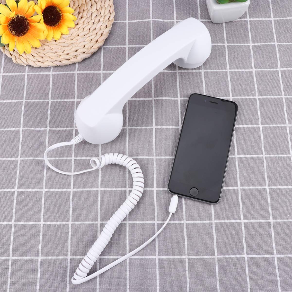 Vintage Retro Telephone Handset - 3.5mm Jack Antique Style Cell Phone Microphone Speaker with Adjustable Tone (Black) | Perfect for Smartphones, Landlines, TikTok Videos & Retro Themed Parties