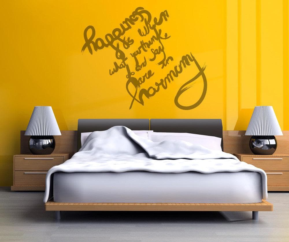 Vinyl Wall Decal Sticker - Inspirational Happiness Quote Home Decor (OS_MB287) - Perfect for Living Room, Bedroom & Office