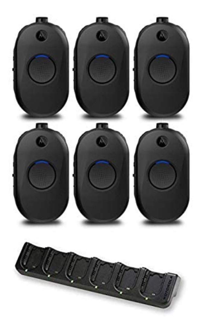 Motorola CLP1010e UHF 1-Channel 1-Watt Two-Way Radio 6-Pack with Bank Charger - Ideal for Construction, Warehouse & Security Team Communication