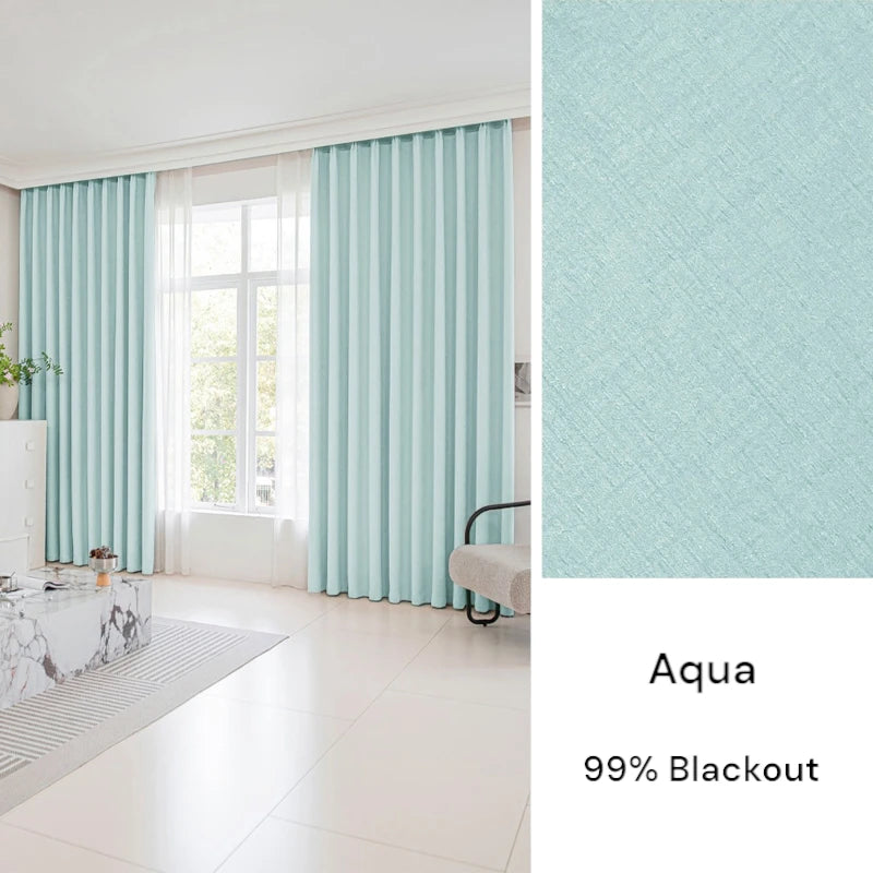 Rachel Textured Chenille Blackout Curtains for Bedroom - Thermal Insulated Noise Reducing Window Drapes, Custom Size Available, Perfect for Nursery, Living Room & Home Theater