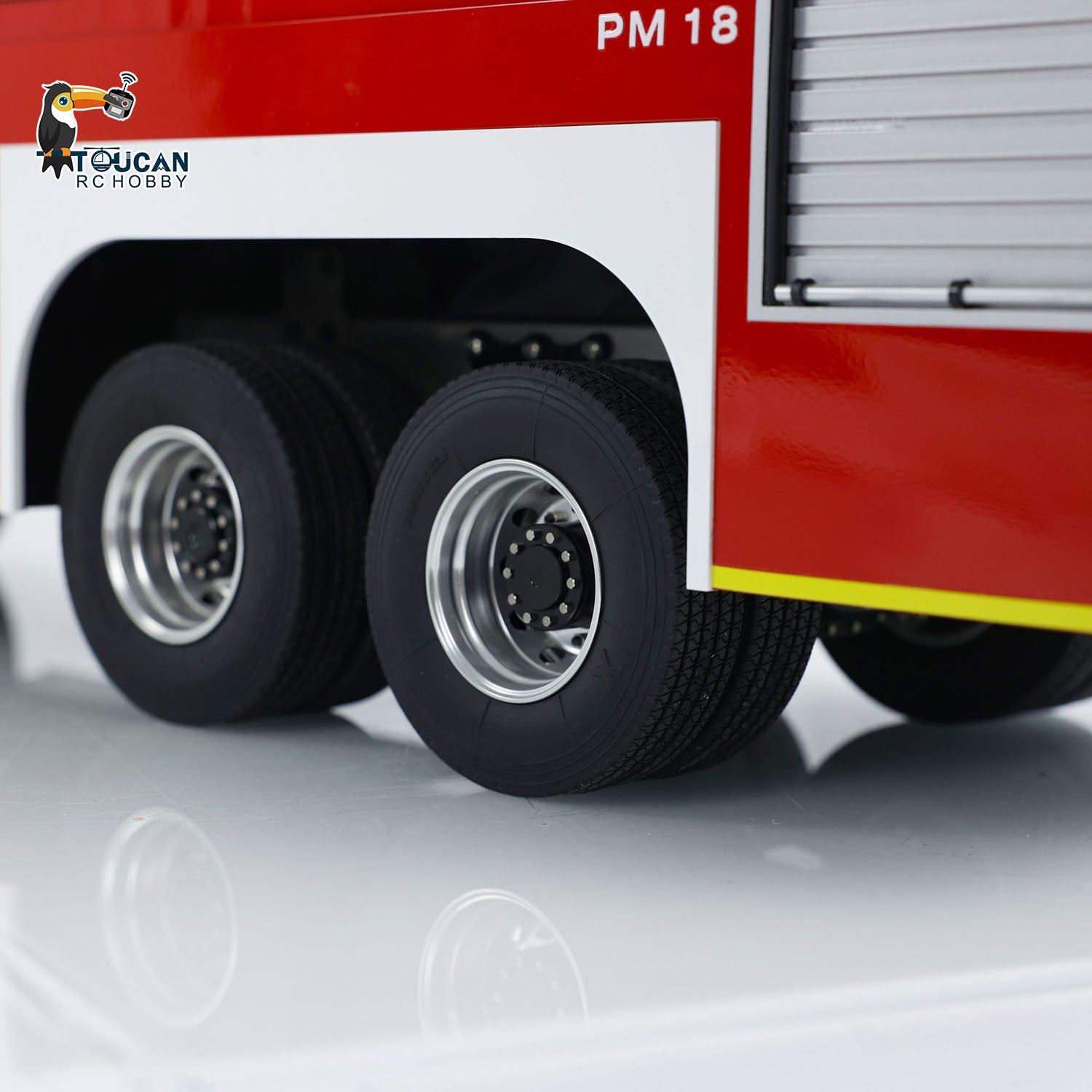 1/14 Scale 8x8 RC Fire Truck with Light & Sound - Metal Chassis, Pre-Assembled & Painted - Includes Motor, ESC & Servo - Remote Control Fire Engine for Kids & Adults - Perfect for Collecting, Racing & Emergency Simulation Play
