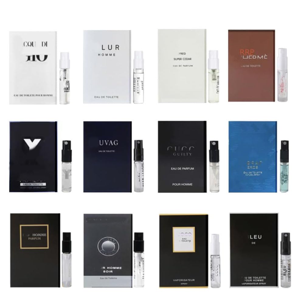 Luxury Men's Perfume Sample Set - 12 Premium Designer Fragrances for Gifts, Travel & Special Occasions