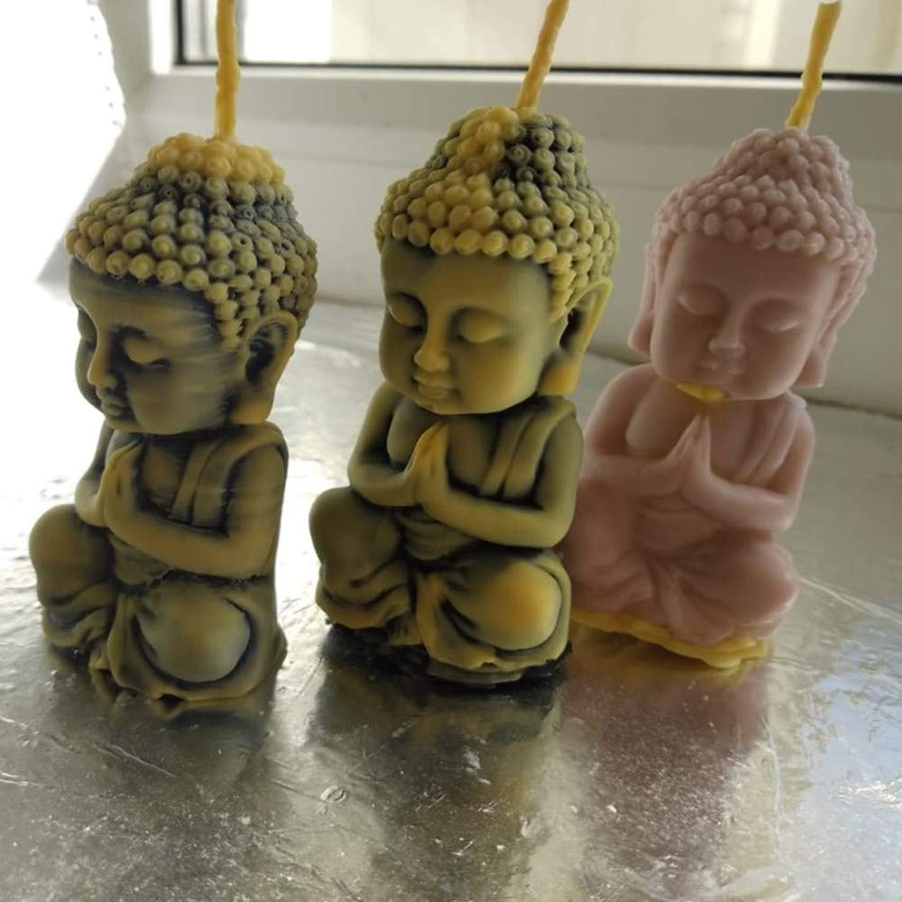 3D Bronze Buddha Silicone Mold for Candles, Soap, Polymer Clay, Cold Porcelain & Resin Crafts - Perfect for DIY Home Decor, Meditation Spaces & Gift Making
