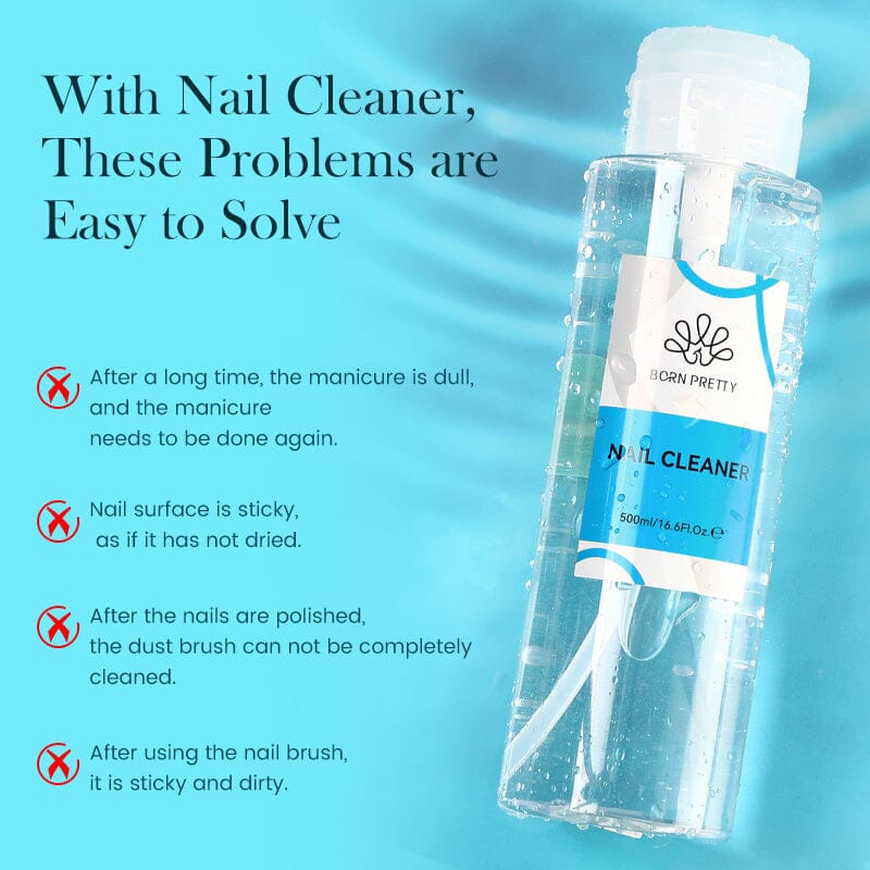 500ml Nail Cleaner Gel Remover Brush - Professional Nail Art Cleaning Solution for Salon & Home Manicure - Perfect for Removing Gel Polish, Acrylics & Nail Art Designs
