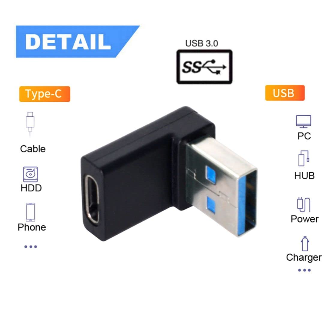 USB C Female to USB Male Adapter - USB Type C to USB 3.0 Converter - Compatible with MacBook, Dell, HP Laptops & Desktop Computers - Perfect for Data Transfer & Charging Devices