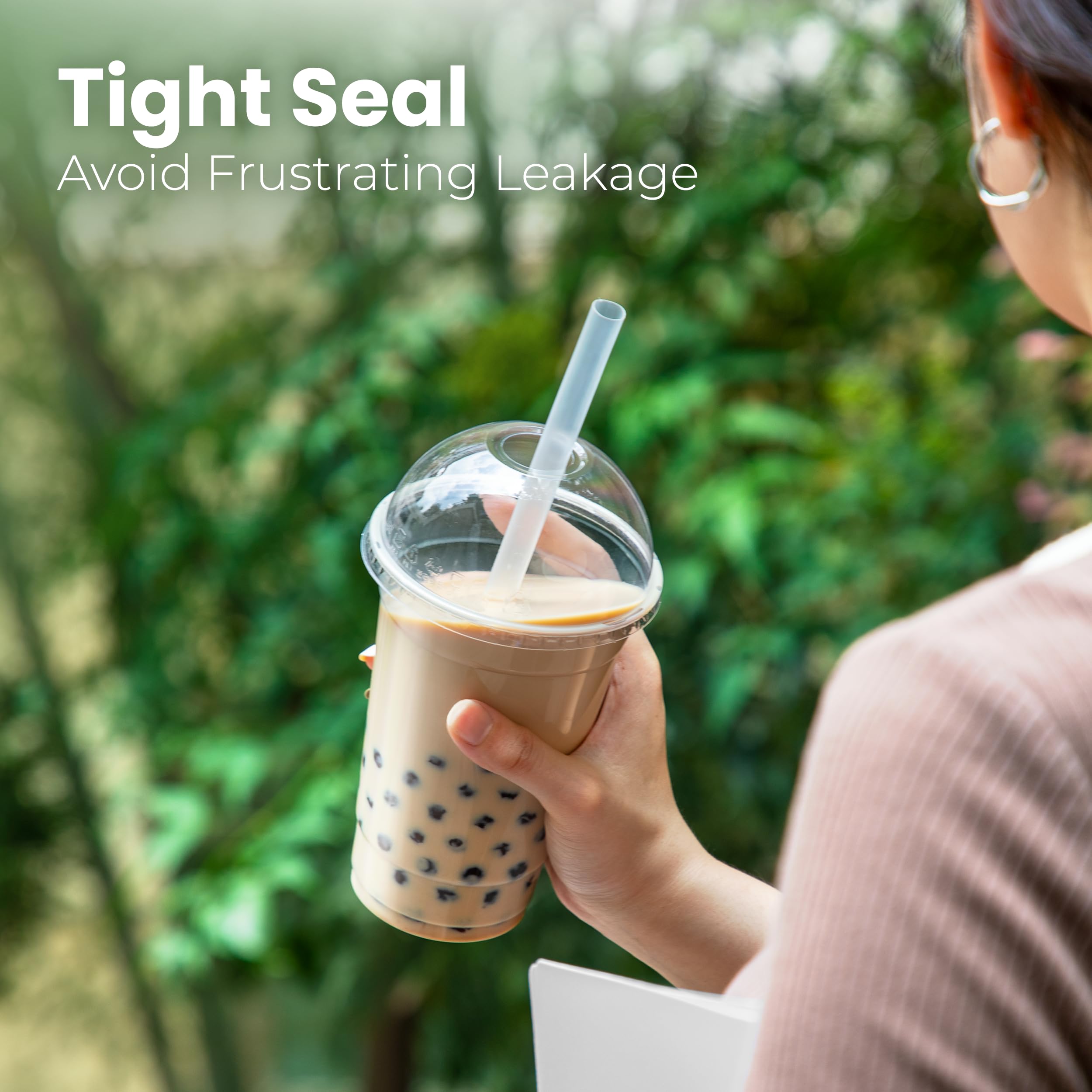 500 Pack 24oz Clear Plastic Cups with Dome Lids - Disposable Iced Coffee Cups for Tea, Juice, Smoothie, Boba & Milkshake | Crack-Resistant & Sturdy Cold Drink Containers | Perfect for Meal Prep, Parties, Cafes & Takeout